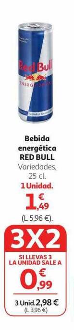 Alcampo Bebida energética red bull oferta