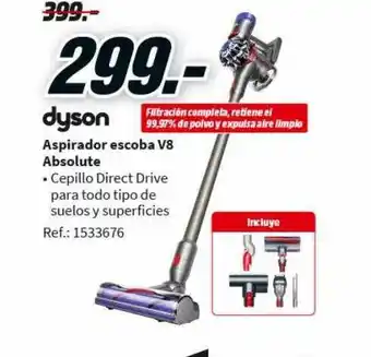 MediaMarkt Dyson aspirador escova v8 absolute oferta