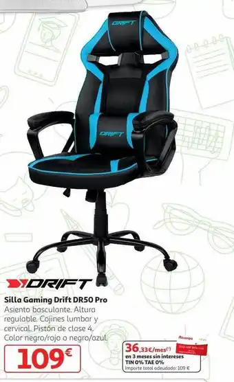 Alcampo Drift silla gaming drift dr50 pro oferta