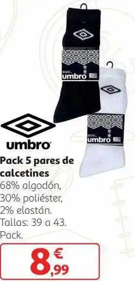 Alcampo Umbro pack 5 pares de calcetines oferta