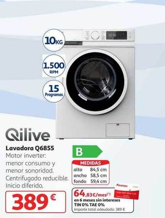 Alcampo Qilive lavadora q6855 oferta