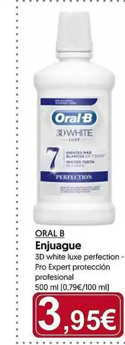 Hiper Usera Oral b enjuague 3d white luxe perfection pro expert protección profesional oferta