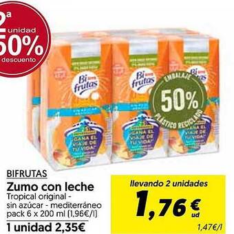 Hiper Usera Bifrutas zumo con leche oferta