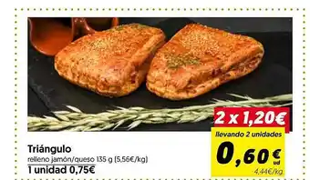 Hiper Usera Triángulo relleno jamón queso oferta