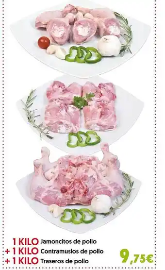 Hiper Usera 1 kilo jamoncitos de pollo + 1 kilo contramuslos de pollo + 1 kilo traseros de pollo oferta