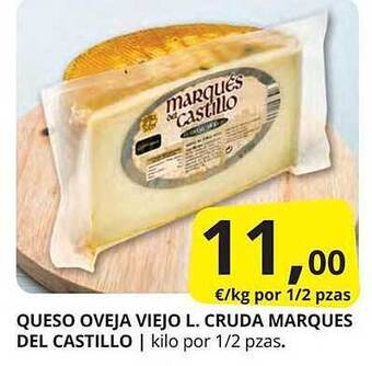Supermercados MAS Queso oveja viejo l. cruda marques del castillo oferta