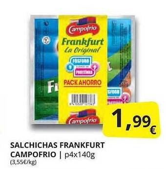 Supermercados MAS Salchichas frankfurt campofrio oferta