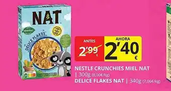 Supermercados MAS Nestle crunchies miel nat delice flakes nat oferta