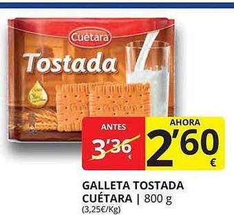 Supermercados MAS Galleta tostada cuétara oferta
