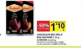 Supermercados MAS -50% en la 2a unidad chocolate bio 70% o 85% suchard oferta