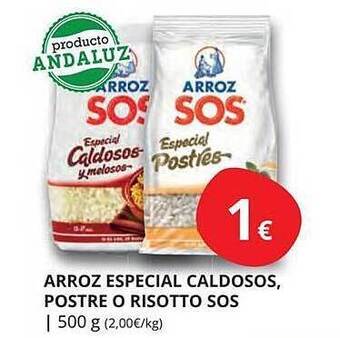 Supermercados MAS Arroz especial caldosos postre o risotto sos oferta