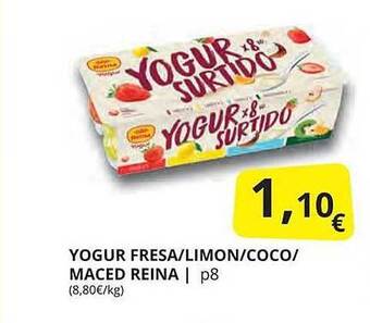 Supermercados MAS Yogur fresa limon coco maced reina oferta