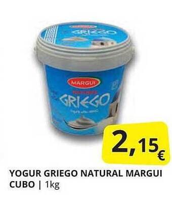 Supermercados MAS Yogur griego natural margui cubo oferta