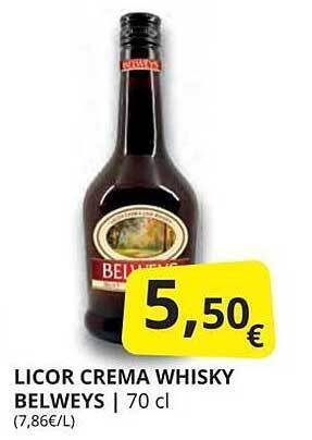 Supermercados MAS Licor crema whisky belweys oferta