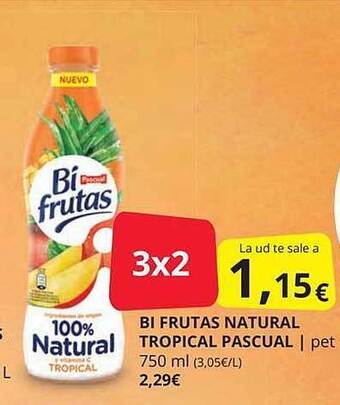 Supermercados MAS Bi frutas natural tropical pascual oferta