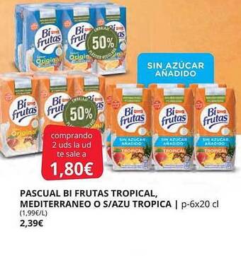 Supermercados MAS Pascual bi frutas tropical mediterraneo o s azu tropica oferta