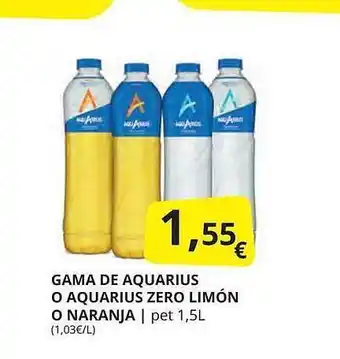 Supermercados MAS Gama de aquarius o aquarius zero limón o naranja oferta