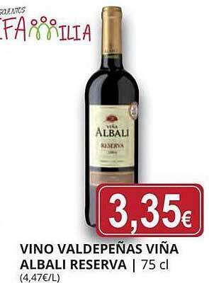 Supermercados MAS Vino valdepeñas viña albali reserva oferta