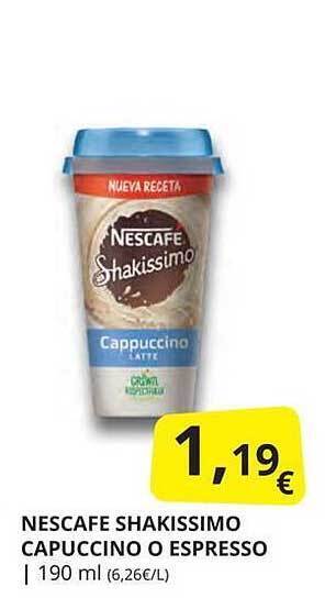 Supermercados MAS Nescafe shakissimo capuccino o espresso oferta