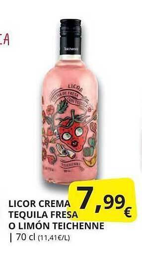 Supermercados MAS Licor crema tequila fresa o limón teichenne oferta