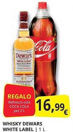 Supermercados MAS Whisky dewars white label oferta