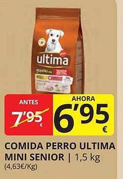 Supermercados MAS Comida perro ultima mini senior oferta