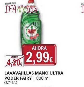 Supermercados MAS Lavavajillas mano ultra poder fairy oferta