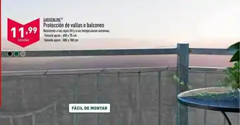 ALDI Gardenline protección de vallas o balcones oferta