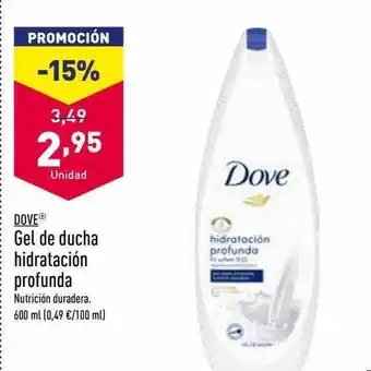 ALDI Dove gel de ducha hidratación profunda oferta