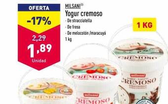 ALDI Milsani yogur cremoso oferta