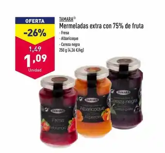 ALDI Tamara mermeladas extra con 75% de fruta oferta