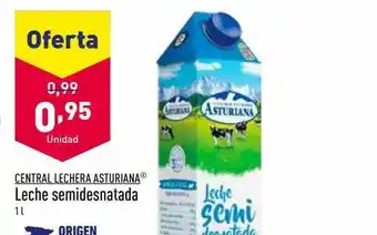 ALDI Central lechera asturiana leche semidesnatada oferta