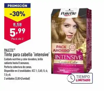 ALDI Palette tinte para cabello 'intensive' oferta