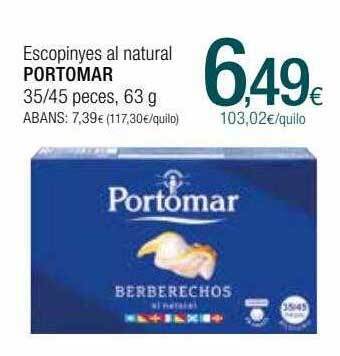 Condis Escopinyes al natural portomar oferta