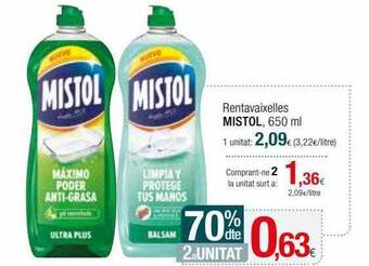 Condis 70% dte. 2a unitat rentavaixelles mistol oferta