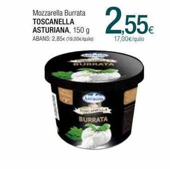 Condis Mozzarella burrata toscanella asturiana oferta