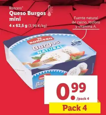 Lidl Queso burgos mini roncero oferta