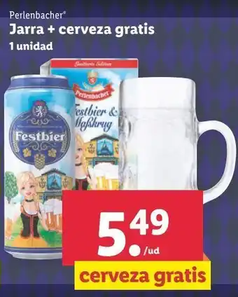 Lidl Jarra + cerveza gratis perlenbacher oferta
