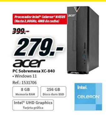 MediaMarkt Acer pc sobremesa xc-840 oferta
