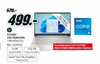 MediaMarkt Hp portátil 15s-fq4011ns oferta