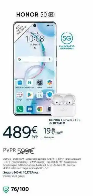 Movistar Honor 50 5g oferta