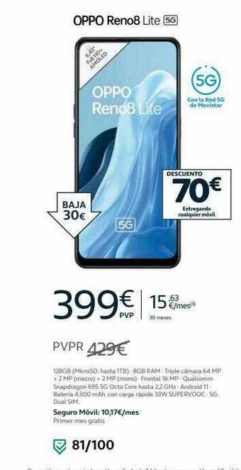Movistar Oppo reno8 lite 5g oferta