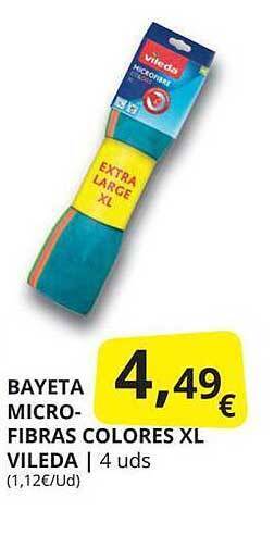 Supermercados MAS Bayeta microfibras colores xl vileda oferta
