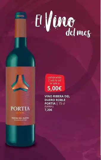 Supermercados MAS Vino ribera del duero roble portia oferta