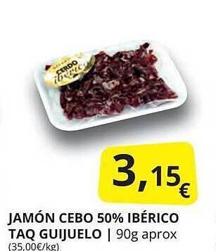 Supermercados MAS Jamón cebo 50% ibérico taq guijuelo oferta