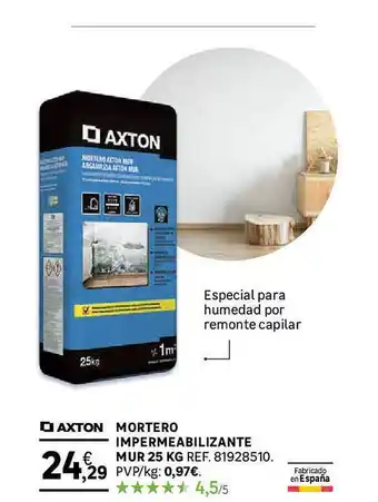 Leroy Merlin Axton mortero impermeabilizante mur 25 kg oferta