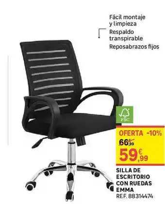 Leroy Merlin Silla de escritorio con ruedas emma oferta