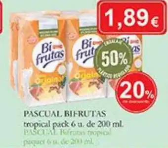 Supermercados Bip Bip Pascual bifrutas tropical pack 6 oferta
