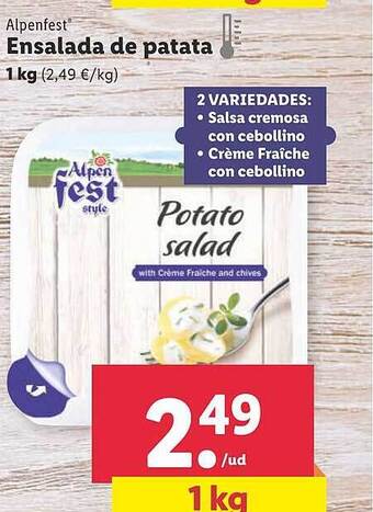 Lidl Alpenfest ensalada de patata oferta