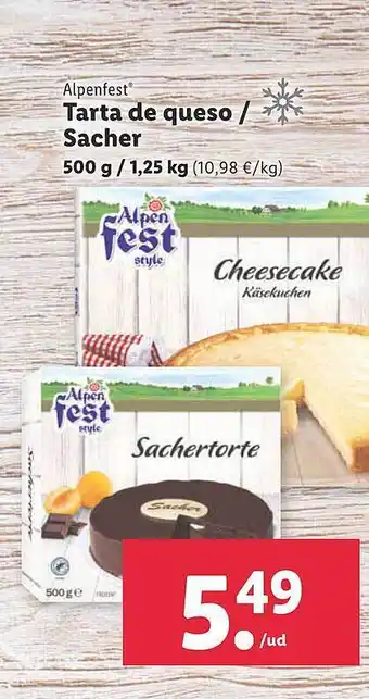 Lidl Alpenfest tarta de queso - sachet oferta
